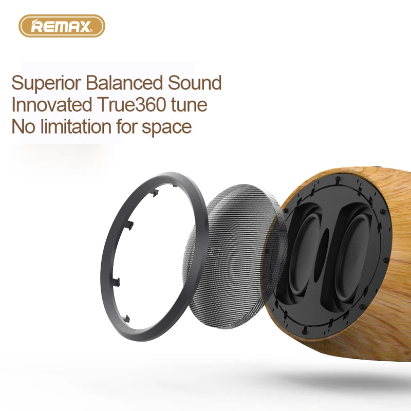 REMAX rb h7 Bluetooth 4 2 NFC динамик сабвуфер Вибрация трека 3D деревянная крышка настольная