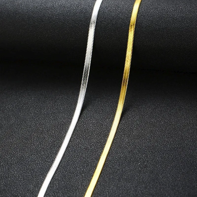 

ZORCVENS 4mm Snake Chain Choker Necklaces for Women Gold and Silver Tone Stainless Steel collar femenino Length Adjustable