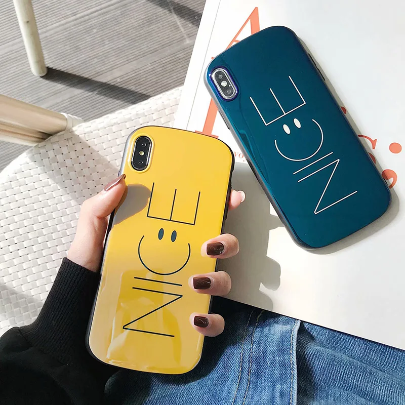 

For iPhone XS Max smiley phone case Apple 8plus Blu-ray 7P drop-proof curved shield soft shell XR couple 6S game shell