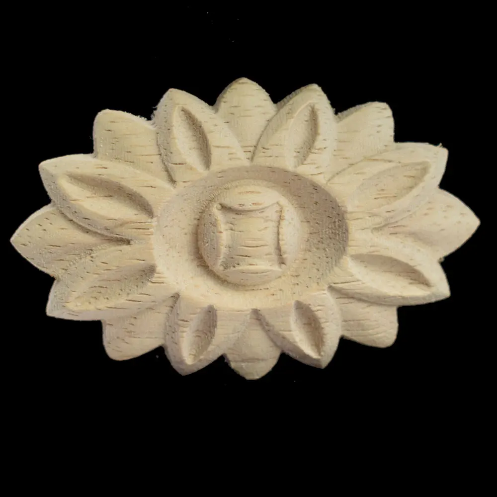 Unpainted Wood Carved Wave Flower Onlay Decal Corner Applique for Home Decoration Furniture Decor Decorative Long Home Decor Unpainted Wood Carved Wave Flower Onlay Decal Corner Applique for Home Decoration Furniture Decor Decorative Long Home Decor