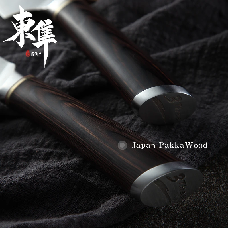 Japan's 3 layer VG10 Composite steel knife Chef Knives Cleaver Slicing Utility Vegetable Kitchen Give Black walnut wood scabbard