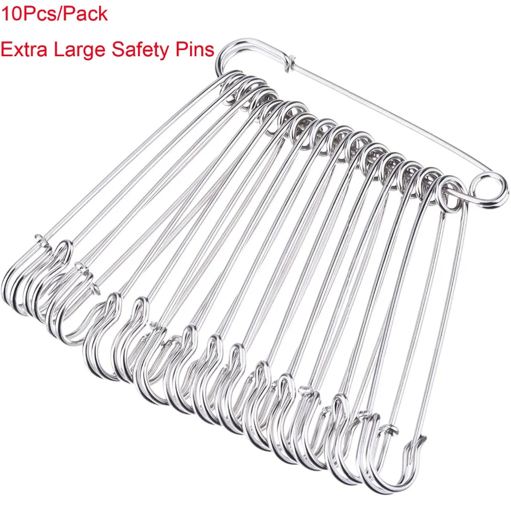 Stainless Steel Safety Pins Blanket Pins 4 Inch Extra Large, 10 Pieces -  AliExpress