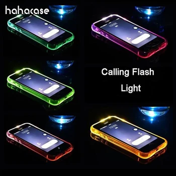 

50pcs Incoming Call Light Remind Soft TPU Case For Samsung Galaxy J7 J5 Prime LED Flash Light Up Clear Protect Cover