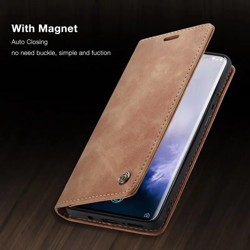 

Cases For OnePlus 7 Pro Cover Case Luxury Matte Magnetic Flip With Card Slot Wallet Leather Phone Bags For one plus 7 7pro Coque