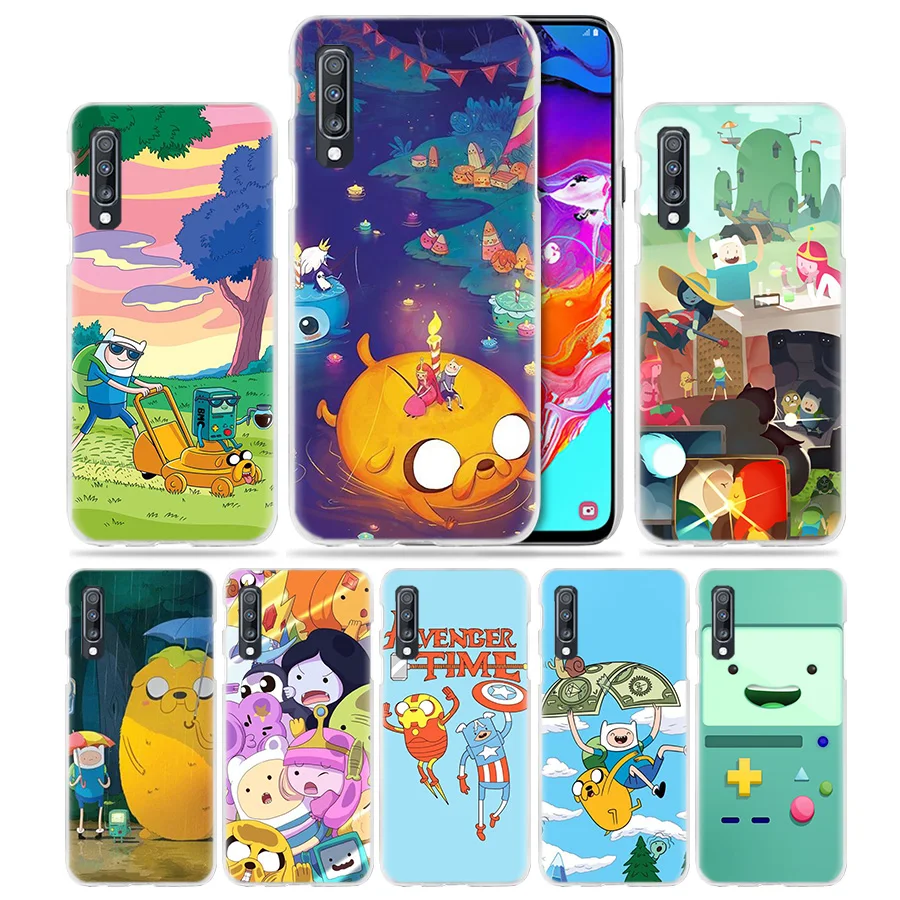 Anime Case For Samsung Galaxy A50 A70 A20e A40 A30 A20 A10 A51 A70s A9 A7 2018 Hard Clear PC Phone Coque Cover Adventure Time