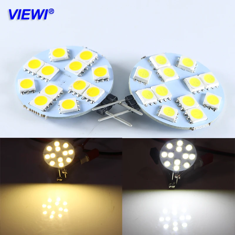 

10X ampoule G4 3W bulb light 12 volt LED Household Lamp car reading lights SMD 5050 12 leds 12v V Marine Camper Chandelier Lamps