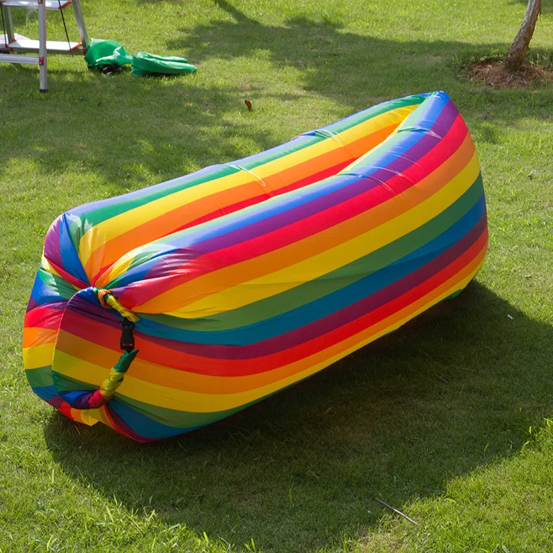 Rainbow Inflatable Lounge Sofa Bed Lazy Sleeping Beds