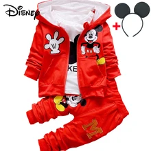 Рождественская блузка с рисунком Минни и Микки из мультфильма «Холодное сердце»; одежда для маленьких мальчиков; Детские осенние Топы в полоску; Bebes; костюмы для бега из 3 предметов