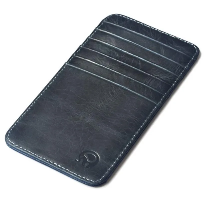 

Genuine Leather Men Porte Carte Cardholder Wallet for Credit Cards Slide Vintage Card Case Wallet Id Bus Name Card Credit Card