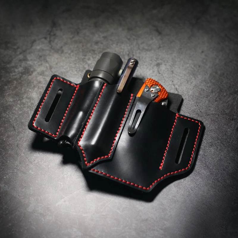

First layer cowhide EDC waist holster multi-function portable storage leather goods tool storage Multi-color optional