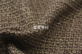 

Free ship Spring and autumn Dark wine and tan weaved tweed fabric price for 1 meter