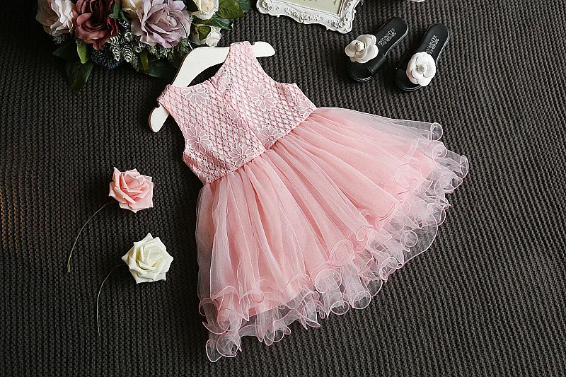 Кружевное платье с цветочным узором для девочек; детское праздничное платье-пачка для подружки невесты; бальное платье; торжественное платье; платье для девочек