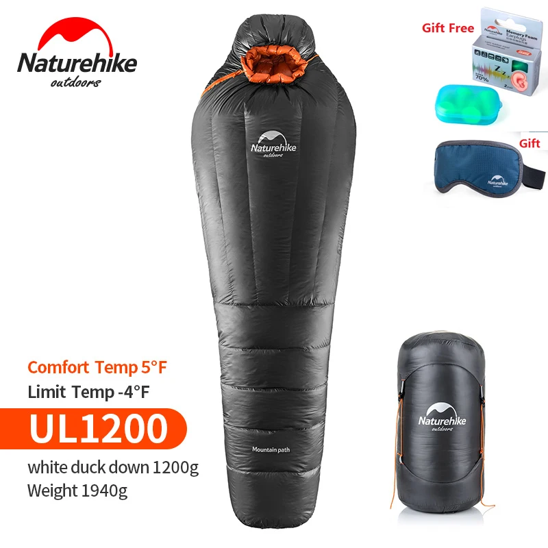 Brand Naturehike New Outdoor Duck Down Sleeping Bag Mummy Sleeping Bag Winter Sleeping Bag NH15DK 800L