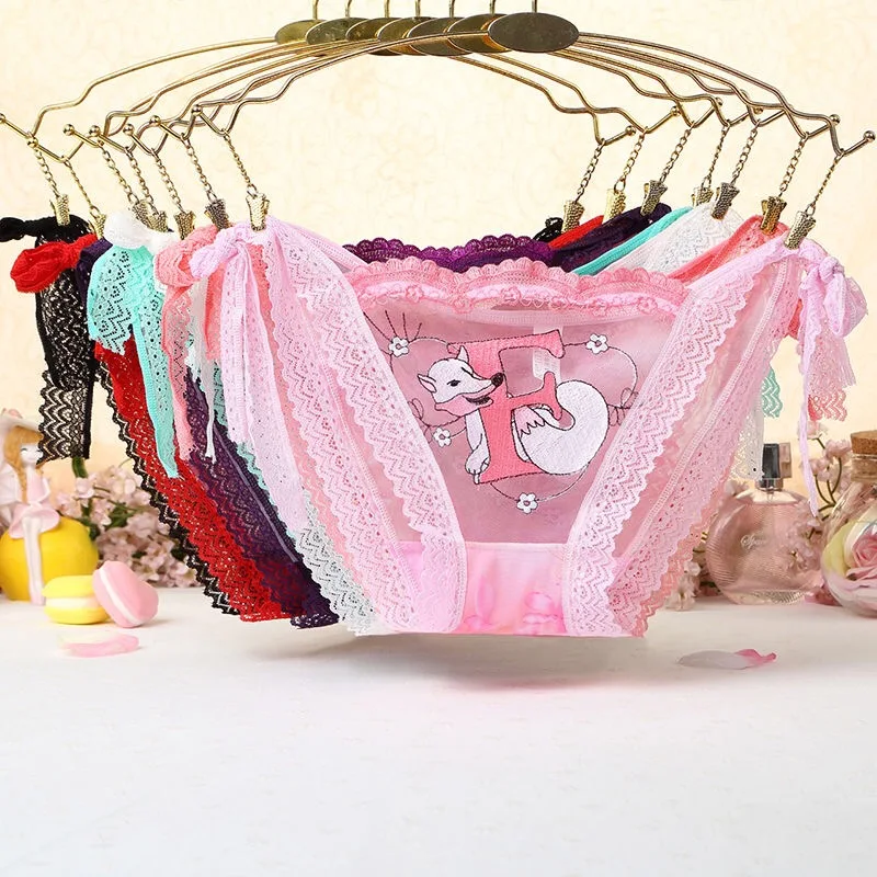 

Sexy Women Lace Panties Brief Bikini Knickers Lingerie Thongs G-string Underwear Women's Sexy Lace Bow-Knots Lingerie Underwear