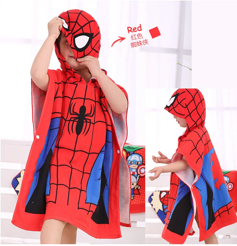 Disney 50x100cm Children's Cotton Cartoon Spider-man Frozen Elsa Anna Cars bath towel baby boy girl beach towel cloak towel gift