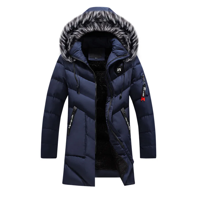Новая зимняя модная брендовая мужская парка Wram, повседневное пальто, зимняя высококачественная мужская куртка с капюшоном, куртки, повседневная мужская парка, размер M-4XL - Цвет: Dark Blue