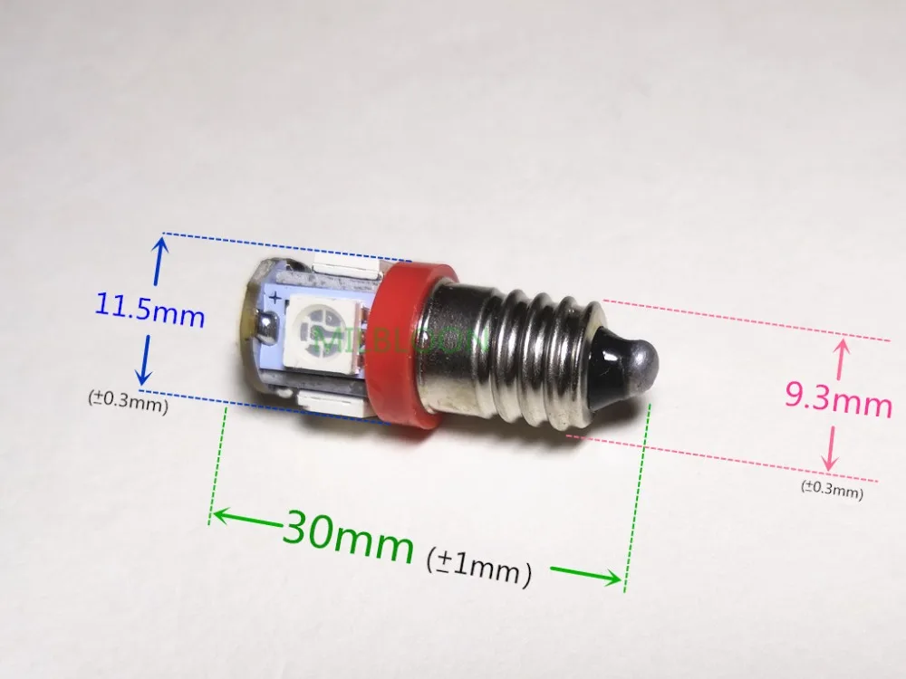 5 шт. 24v E10 лампочка для инструмента 4,5 v дисплей ширина лампа для чтения светильник E10 12V номерного знака 3V E10 сигнальная лампа DC6V сигнальный светильник