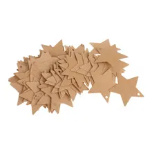HOT-100pcs картонные этикетки чистая крафт-бумага карты свадебный подарок ценники-звезды