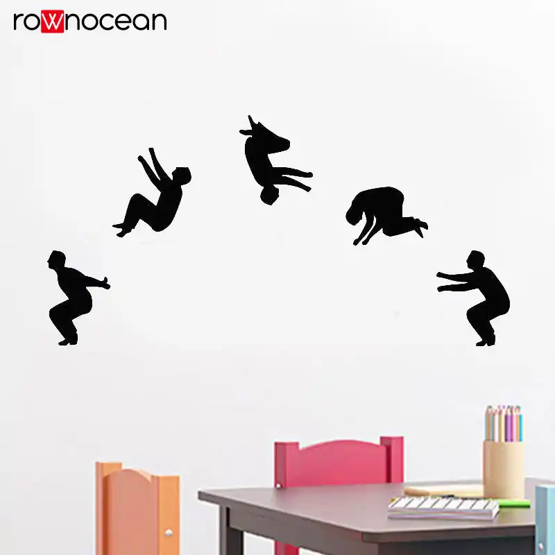 Street Sport Parkour Silhouette Wall Decal Vinyl Art Home Decor Wall Sticker Decoration Removable Interior Wallpaper Mural 3y26 Wall Stickers Aliexpress