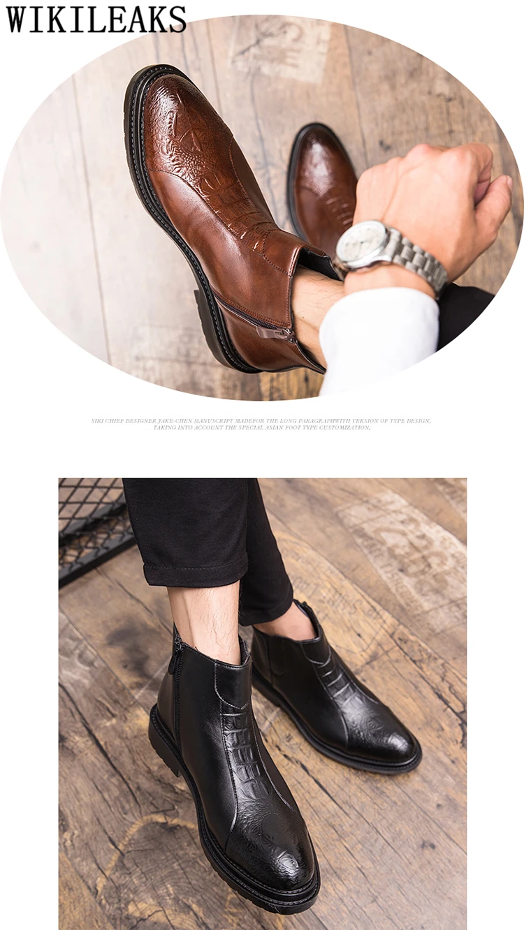 Мужские кожаные ботинки; coiffeur; обувь под крокодиловую кожу; модельные туфли; мужские Ботильоны; итальянская Брендовая обувь; черные ботинки для мужчин; модная обувь; ayakkabштатив