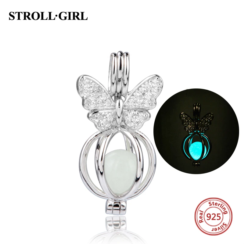 Strollgirl животных bat Firefly бабочка светящиеся шарики DIY прелести Fit Authentic Pandora Браслеты кулон изготовления ювелирных изделий подарки