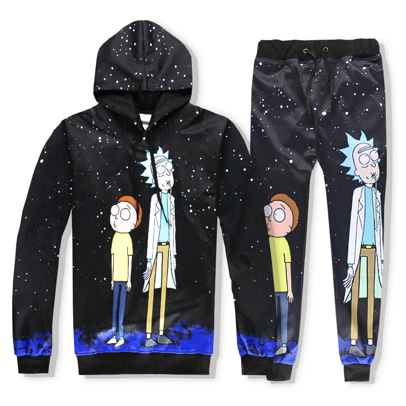 

Men Women Print Hoodies Cartoon Rick And Morty Couple Tracksuits Sweatshirt Long Sleeve High Quality