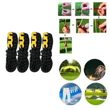 Кемпинговый палаточный шнур натяжитель 3 мм 4x веревки Светоотражающая алюминиевая Регулировочная палатка шнур для пешего туризма набор Паракорд веревки