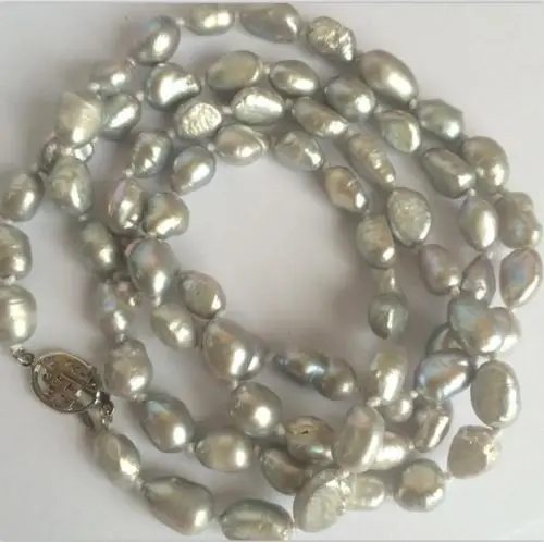 

ddh003802 long 48 "7-8mm baroque gray freshwater pearl necklace