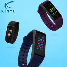 Kinyo Bluetooth умный Браслет трекер активности динамический мониторинг сердечного ритма Смарт-браслет с 0,96 дюймов TFT цветной экран