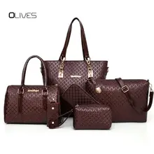 6 комплектов композитных сумок роскошные дизайнерские женские кожаные сумки женские сумки-мессенджеры известных брендов Модные женские классические сумки