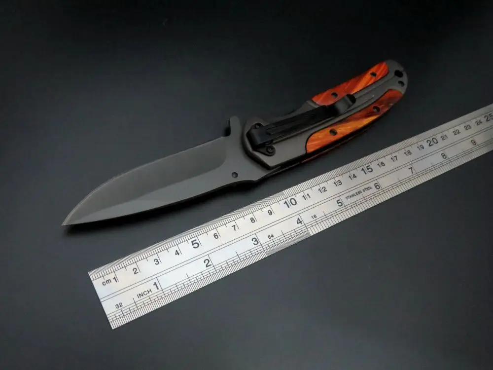 Горячая Распродажа Складной нож DA43 стальное лезвие Красная деревянная ручка