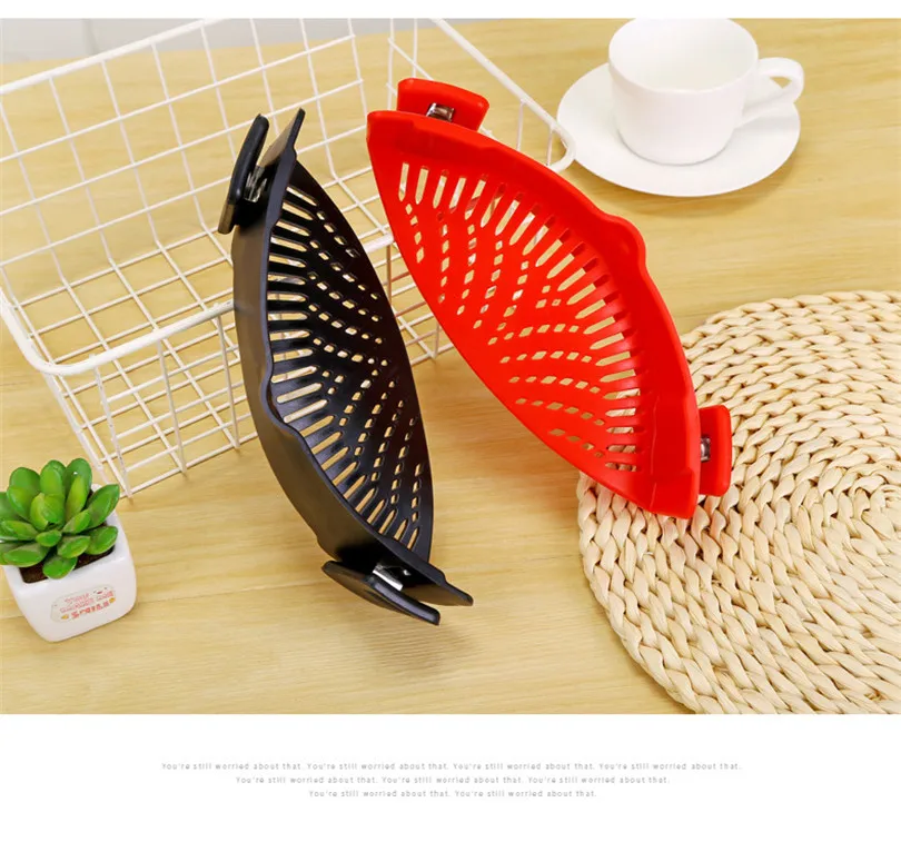 High Quality Silicone Snap Strainer with Clip Pot Strainer Drainer for Draining Excess Liquid Draining Pasta Vegetable Colander - Цвет: 2pcs