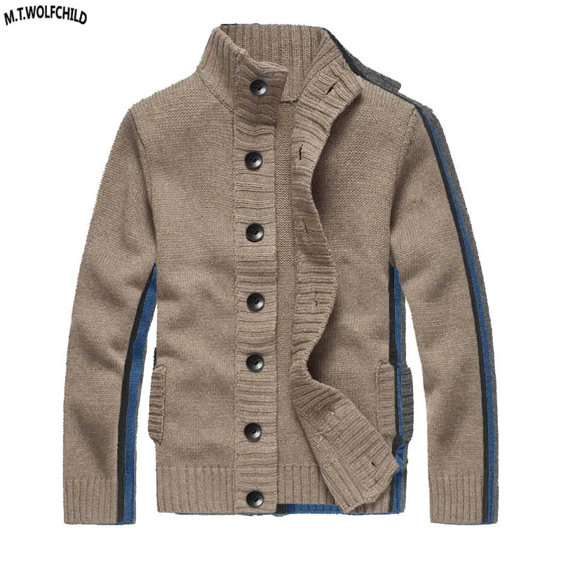 High quality 2019 Men's long sleeve stand-collar woolen sweaters casual cardigan thick mens knitted outerwear fashion mens coats High quality 2019 Men's long sleeve stand-collar woolen sweaters casual cardigan thick mens knitted outerwear fashion mens coats