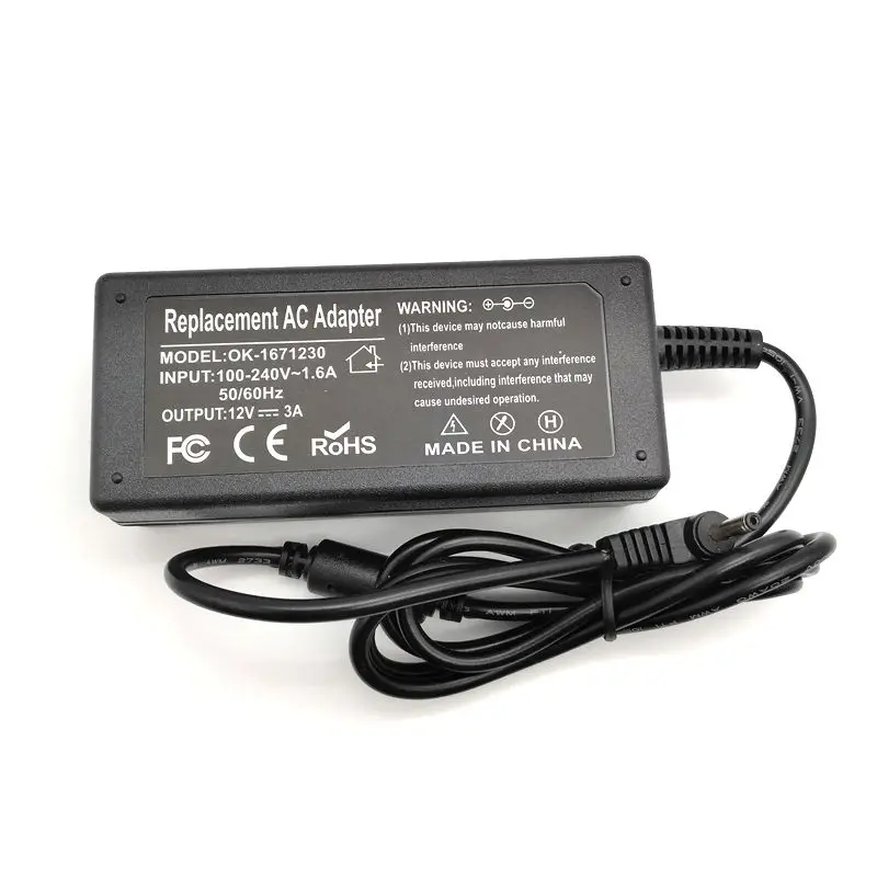 Laptop Charger AC 100-240V to DC 12V 3A 36W 3.5x1.35mm / 3.5*1.35mm Power Supply Adapter Replacement