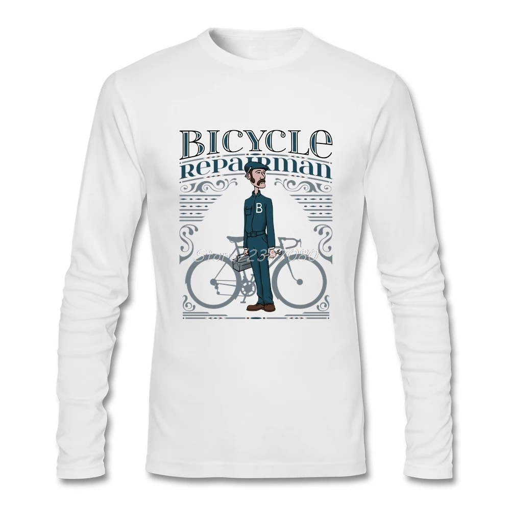 Стиль велосипед ремонтник футболка принтер футболка для мужчин o-образным вырезом хлопковые футболки с длинными рукавами на заказ рубашки Homme