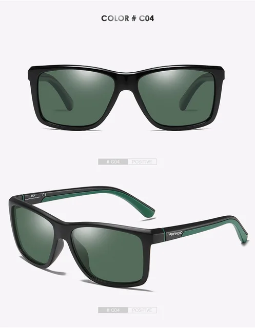 PARANOID Винтаж TR90, солнцезащитные очки, поляризационные, Для мужчин, солнцезащитные очки для мужчин квадратный оттенки черный UV400 Oculos мужские 8 цветов модель 8652 - Цвет линз: 4