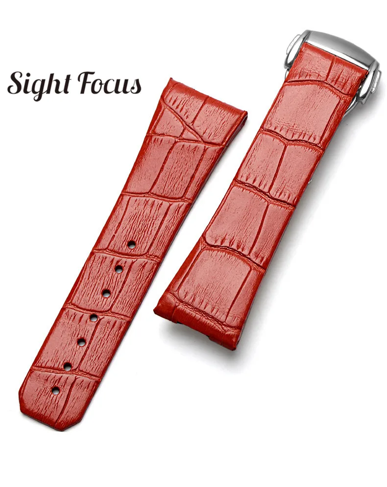 17 23 мм женские кожаные ремешки для часов Omega Созвездие двойной Орел ремешки наручный браслет женский ремень Красный Фиолетовый часы