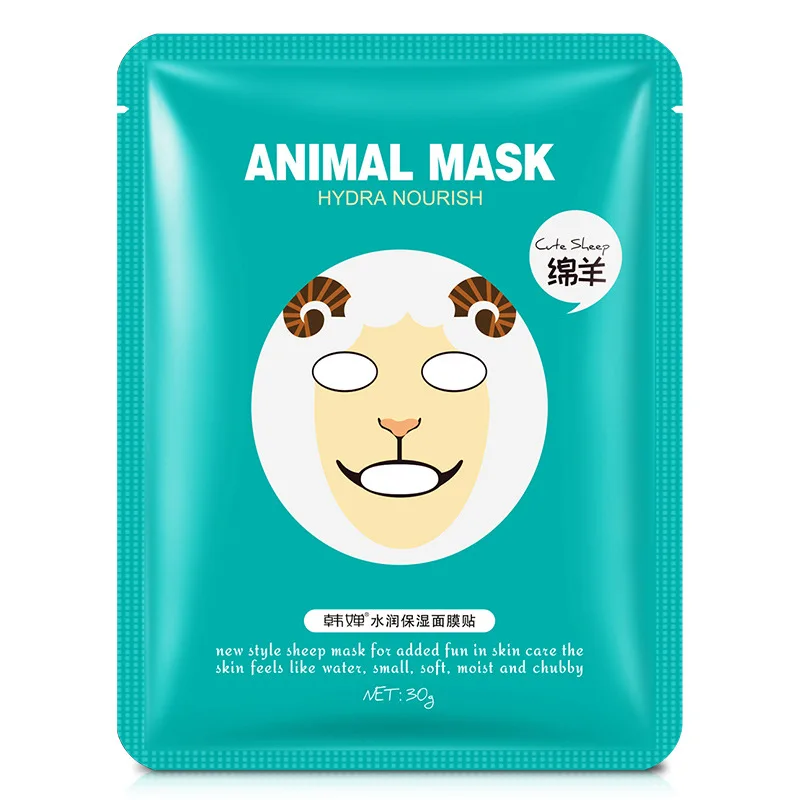 HanChan 1 шт. милый знак зодиака Овен/собака/панда/тигр маска для лица увлажненитель с гиалуроновой кислотой контроль масла Корейская маска уход за лицом - Цвет: Розовый