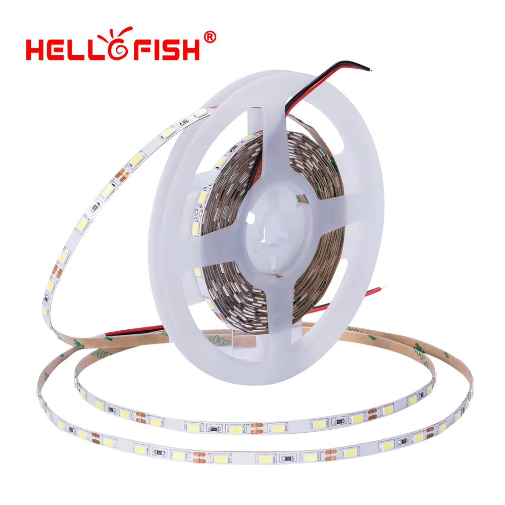 5mm 5630 led diode strip light flexible stripe 5m 60 LED tape white lights lighting DC12V Hello Fish | Освещение