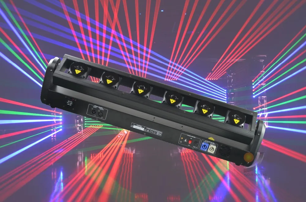 

6 Individual Control Moving Head RGB Laser for Stage Show Effect Party Disco Club Fixture Event Laser