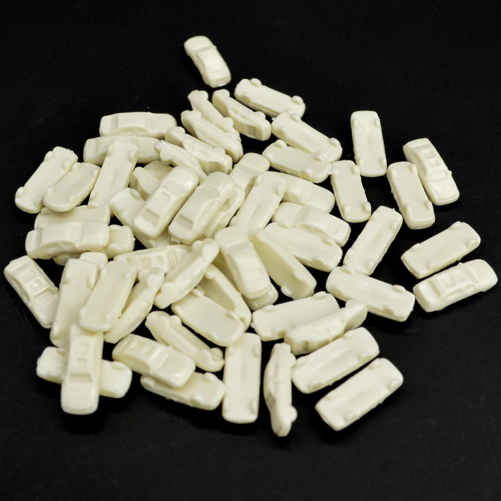 

Teraysun 100pcs miniature model car kits scale model cars 1:500 white mini plastic model cars
