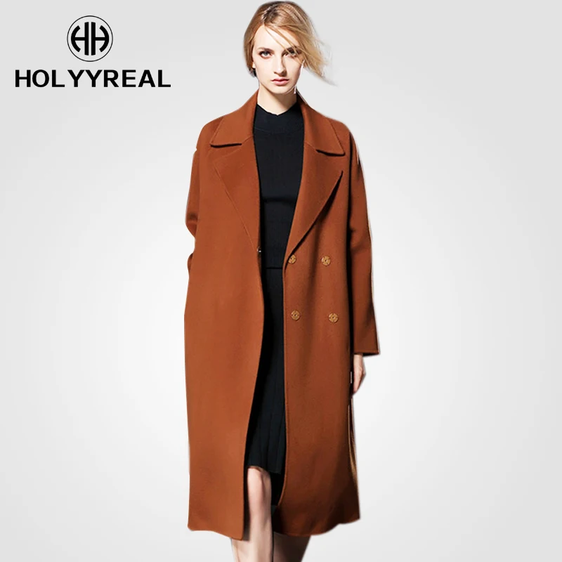 HOLYYREAL Ladies's Best Quality Wool Coat 2018 Spring New Arrivals