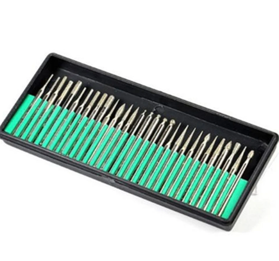 2018 Hot Sale 20/30pcs 2.35mm Shank Diamond Burs Set With Box For