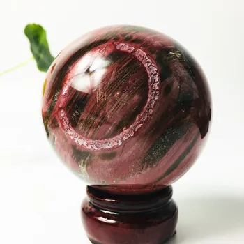 

68-72mm Naturl Petrified wood sphere solid polished Gemstone specimen meditation reiki healing crystal as gift for Home decor