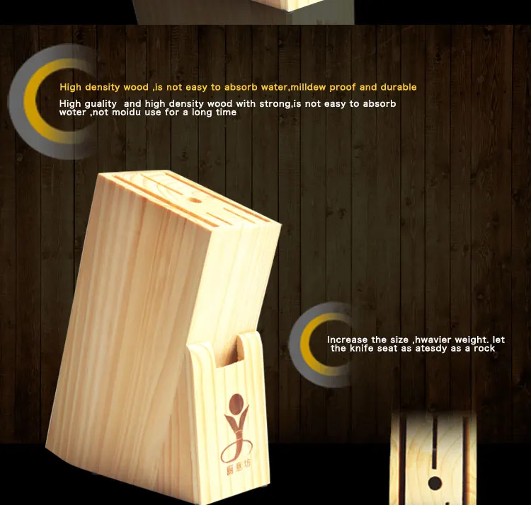Yetscen 7 Слот деревянный держатель для ножей стойки/деревянный нож блок/хранения ножей/Держатель ножей