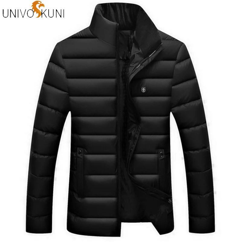 

UNIVOS KUNI 2018 Winter Men's Warm Cotton Clothing Comfortable Thickening Youth Stand Collar Down Jacket Regular Coat Q5209