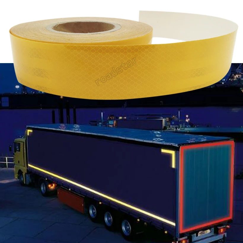 5CMx10M Red/yellow Safety reflective Truck body stickers with warning effect in the night free shipping