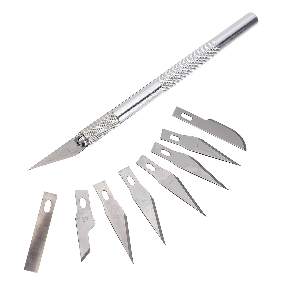 Wood Paper Cutter Craft Carving Pen Precision Cutting Knife with 9Pcs Blades Pottery Clay Sculpture Ceramics Tools