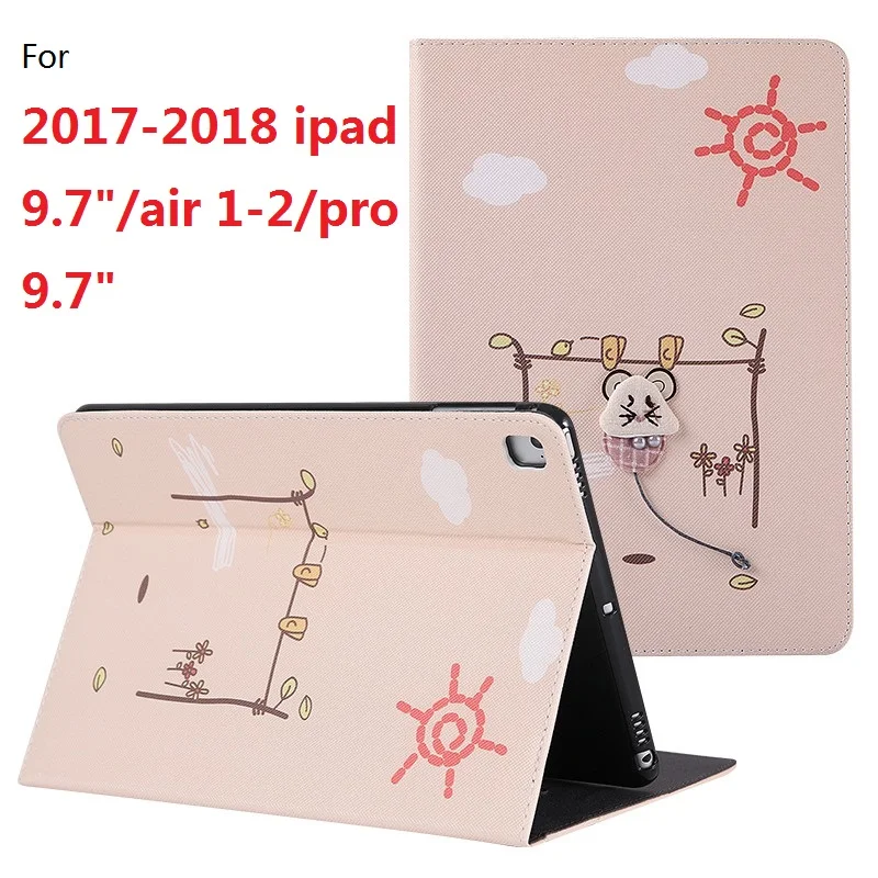 Чехол для 2017-2018 ipad 9 7 &quot/air 1-2/pro 7&quot ручная работа графика с функцией