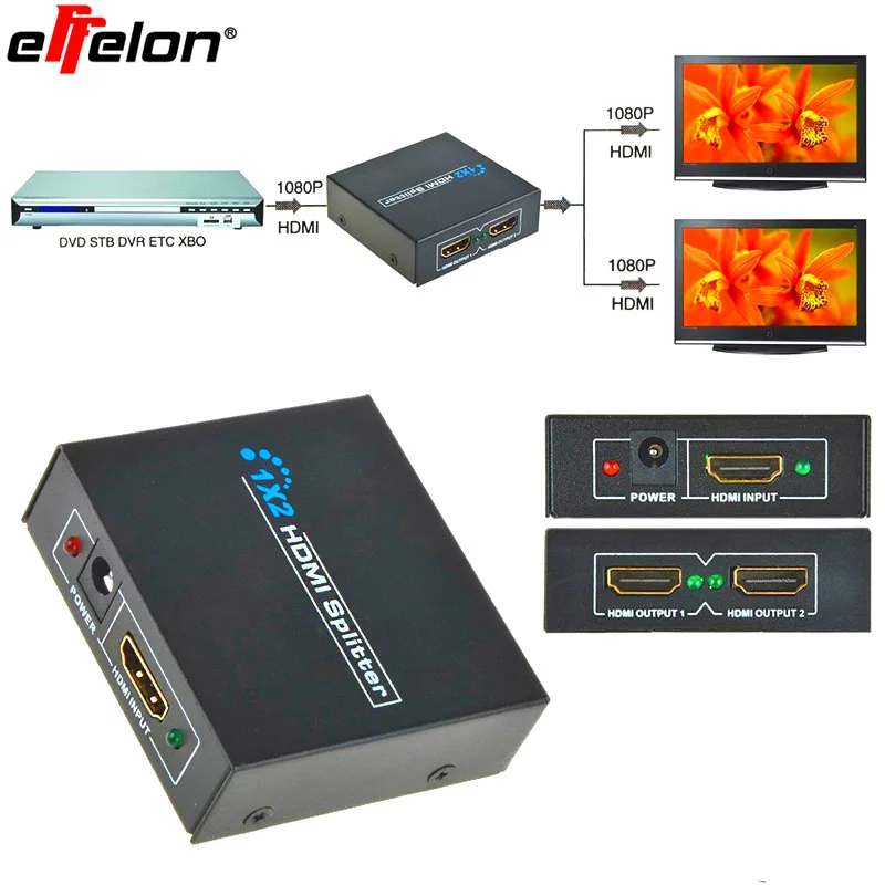 Effelon HDMI 1x2 3D сплиттер V1.3 HDCP 2 порта коммутатор для PS3 PS4 XBOX360 DVD | Электроника